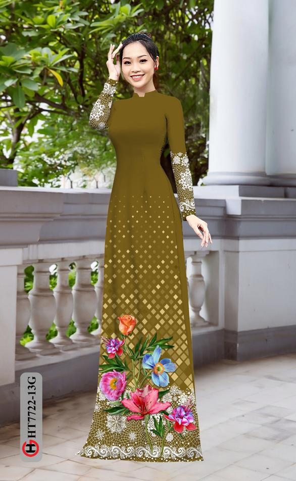 Vải Áo Dài Hoa In 3D AD HT7772 37